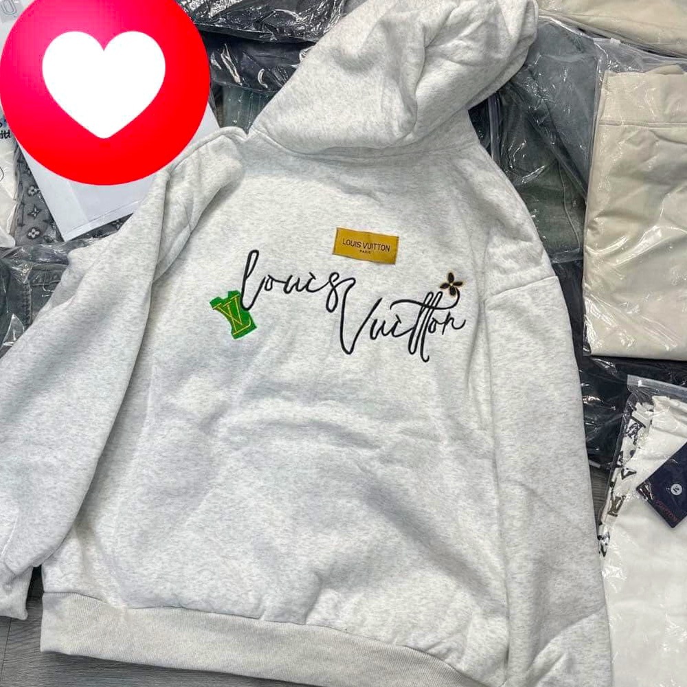 Hoodie Cotton fleece loose fit puff sleeves Luxury 2-layer hat